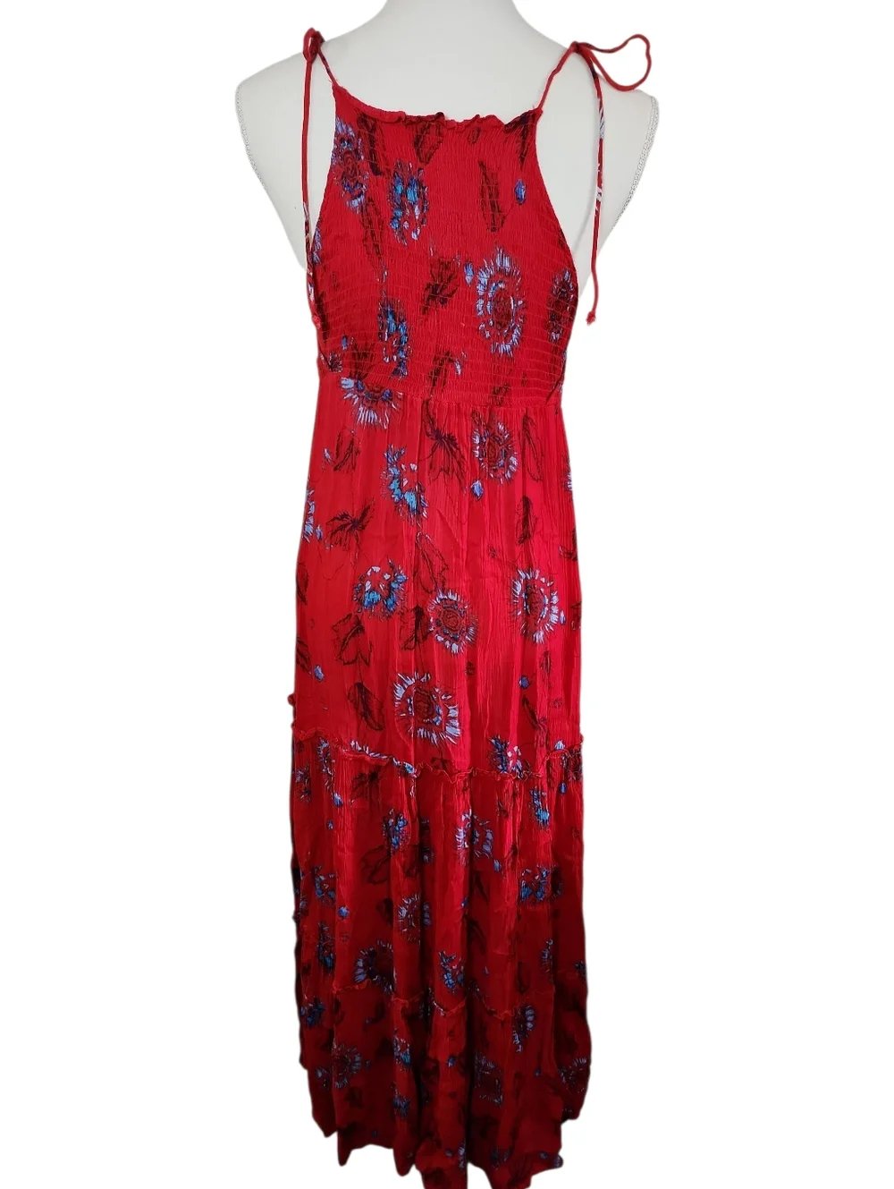 Free People Intimately Garden‎ Party Red Floral Print Maxi Dress Size Medium
